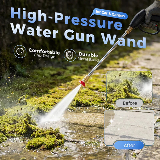 🔫 50 % RABATT! 💦 Högtrycksvattenpistol – 3 utbytbara munstycken, i slitstark aluminiumlegering & kraftfull ✨ 🚗