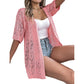 👚 50% RABATT NU! Kortärmad open‑front stickad cardigan – pointelletrikå, andningsbar & lätt – perfekt för sommaren, övergångsperioder och semester ☀️✨