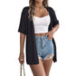 👚 50% RABATT NU! Kortärmad open‑front stickad cardigan – pointelletrikå, andningsbar & lätt – perfekt för sommaren, övergångsperioder och semester ☀️✨