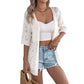 👚 50% RABATT NU! Kortärmad open‑front stickad cardigan – pointelletrikå, andningsbar & lätt – perfekt för sommaren, övergångsperioder och semester ☀️✨
