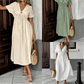 🌸 50% RABATT – NYHET! Soft & Breathable Midi Dress med justerbart knytband – V‑ringad, empiremidja & A‑linje – perfekt för sommar, semester och vardag 👗✨