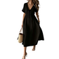🌸 50% RABATT – NYHET! Soft & Breathable Midi Dress med justerbart knytband – V‑ringad, empiremidja & A‑linje – perfekt för sommar, semester och vardag 👗✨