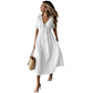 🌸 50% RABATT – NYHET! Soft & Breathable Midi Dress med justerbart knytband – V‑ringad, empiremidja & A‑linje – perfekt för sommar, semester och vardag 👗✨