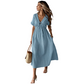 🌸 50% RABATT – NYHET! Soft & Breathable Midi Dress med justerbart knytband – V‑ringad, empiremidja & A‑linje – perfekt för sommar, semester och vardag 👗✨