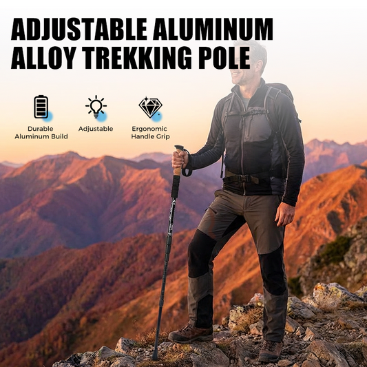 🔥 50% RABATT NU! Justerbar vandringsstav i aluminium – lätt, stabil & perfekt stöd för säkra vandringar i alla terränger 🥾🌿