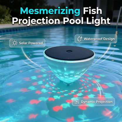 🌊🌞Sommarrea - 50% rabatt!! 🌟Soldriven flytande poollampa med fiskformad projekto