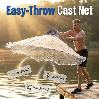 🎣 50% RABATT NU! Easy-Throw Kastnät – kraftigt nät, snabb sänkning & bekvämt grepp – fiske essential för alla vatten 🌊🎯