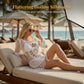 👙 50% RABATT NU! 🌊 Boho virkad strandklänning med tofsar – luftig, flödande & bohemisk chic – perfekt vid poolen, stranden eller på sommarsemester – justerbar passform 🧶✨