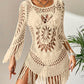 👙 50% RABATT NU! 🌊 Boho virkad strandklänning med tofsar – luftig, flödande & bohemisk chic – perfekt vid poolen, stranden eller på sommarsemester – justerbar passform 🧶✨