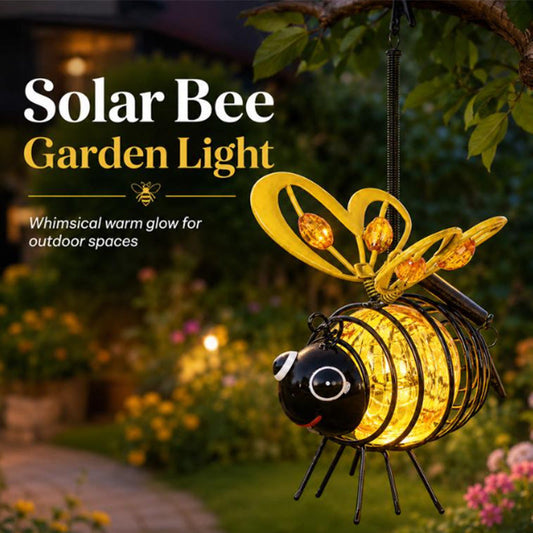 🐝 50% RABATT NU! Solcellsdriven hängande bilampa – charmig bi‑design med hjärtformade vingar – perfekt för trädgård & bil 🌸☀️