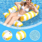 🌊Uppblåsbar poolstol för vuxna och barn, flytande hängmatta med randigt mönster för poolfest och sommarens vattenlek