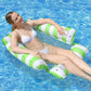 🌊Uppblåsbar poolstol för vuxna och barn, flytande hängmatta med randigt mönster för poolfest och sommarens vattenlek