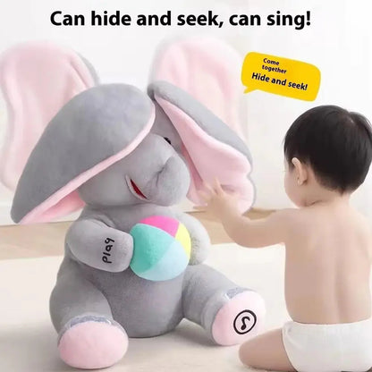 🐘🎶 50% RABATT NU! Peek‑A‑Boo sjungande elefant – interaktiv, musikleksak & kramgo vän för små barn 🎵👶