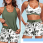 👙 50% RABATT NU! Dam 3‑delad Tankini med shorts – korsrygg, magkontroll & livfulla tropiska mönster – perfekt för strand & pool 🌊☀️