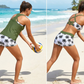 👙 50% RABATT NU! Dam 3‑delad Tankini med shorts – korsrygg, magkontroll & livfulla tropiska mönster – perfekt för strand & pool 🌊☀️