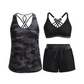 👙 50% RABATT NU! Dam 3‑delad Tankini med shorts – korsrygg, magkontroll & livfulla tropiska mönster – perfekt för strand & pool 🌊☀️