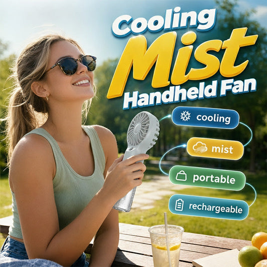 🔥50 % rabatt！☀️➡️❄️ Från stekhet till iskall – på en sekund – handhållen fläkt med nanodimma & tyst motor 🌀 Som att andas in en svalkande dimma – var du än är – bärbar fläkt med nanodimma & 4 hastigheter