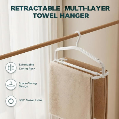 👕 50% RABATT NU! Multifunktionell hopfällbar galge – teleskopisk, vindtålig & platsbesparande – perfekt för tvättstugan, resan och garderoben 🧺✨
