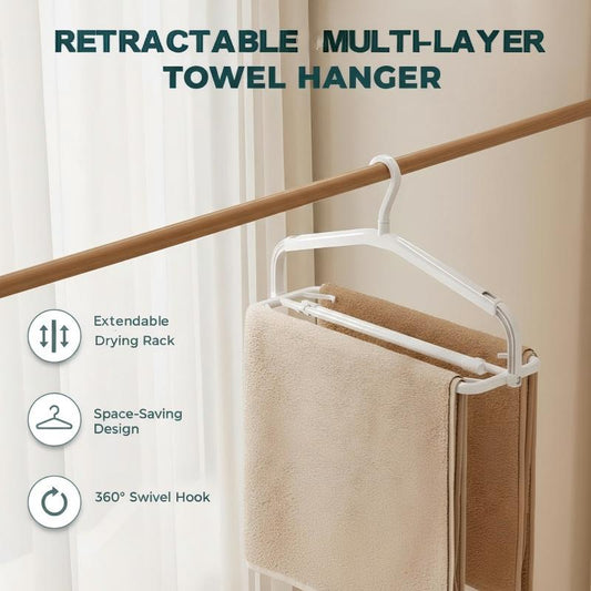 👕 50% RABATT NU! Multifunktionell hopfällbar galge – teleskopisk, vindtålig & platsbesparande – perfekt för tvättstugan, resan och garderoben 🧺✨