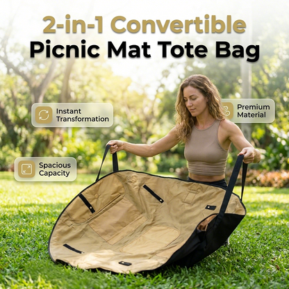 🧺 50% RABATT NU! 2‑i‑1 picknickmatta & väska – från shoppingkasse till picknickfilt på sekunder 🌿🧺