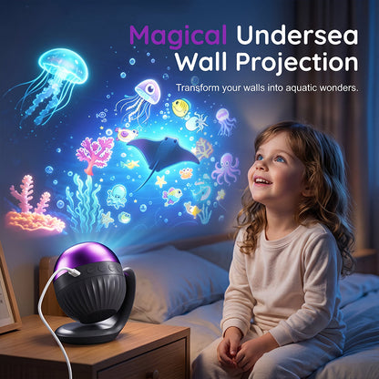 🌊 50% RABATT NU! Ocean Starry Sky Projector med musik – lugnande undervattensprojektion för barnrummet – skapar magisk sömnrutin 🐠🌙