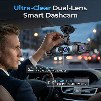 🚗 50% RABATT NU! 1080P Full HD WiFi-dashcam med flera linser – övervakar väg, interiör & bak – med nattseende & G‑sensor 📹✨