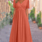 👗 50% RABATT NU! Kvinnors V‑ringad långklänning med kort ärm – elegant, mjuk & mångsidig – perfekt för fest, brunch & vardag 🌸✨
