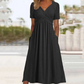 👗 50% RABATT NU! Kvinnors V‑ringad långklänning med kort ärm – elegant, mjuk & mångsidig – perfekt för fest, brunch & vardag 🌸✨