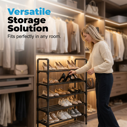 👟 50% RABATT NU! Multilager skoförvaringshylla – hög kapacitet, stabil & vattentålig – snabb montering utan verktyg – perfekt för hallen, sovrummet och garaget 🏠✨