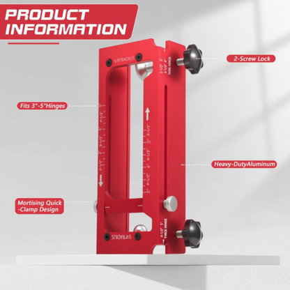 🔧 50% RABATT NU! 📐 Justerbart gångjärnsfräsverktyg – komplett kit – 6061 aluminium, justerbar längd & djup – perfekt för proffs och DIY 🚪✨