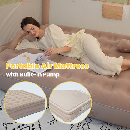 🛏️ 50% RABATT NU! Portabel luftmadrass med inbyggd pump – snabb uppblåsning, bikakestruktur & 40 cm höjd – perfekt för camping, gäster och utomhusbruk 🏕️✨
