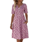 👗 50% RABATT NU! Women's Casual V‑Ring Printklänning med Fickor – blommigt mönster, mjukt tyg & praktiska sidofickor – perfekt för vardag och sommar 🌸☀️