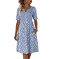 👗 50% RABATT NU! Women's Casual V‑Ring Printklänning med Fickor – blommigt mönster, mjukt tyg & praktiska sidofickor – perfekt för vardag och sommar 🌸☀️