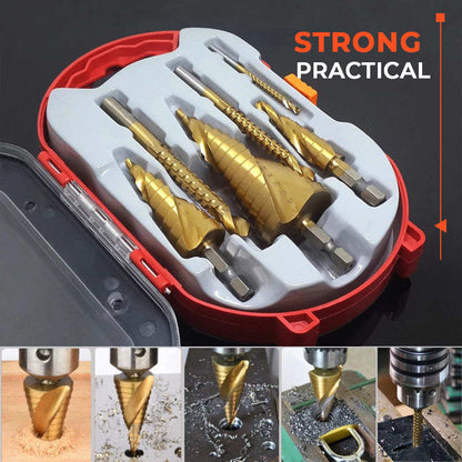 🔥 50% RABATT NU! Titanpläterat borrset (6 st) – lagerstål, slitstark & mångsidig – perfekt för metall, trä, plast och kakel 🔩✨