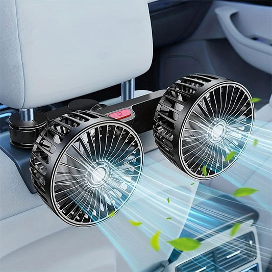 🌬️ 50% RABATT NU! USB‑fläkt med dubbla fläktblad för bilbarnstol – 3 hastigheter, 360° vridbar & tyst – perfekt för baksätet 🚗💨