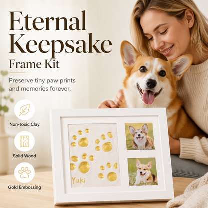 🐾 50% RABATT NU! DIY-minneskit för husdjurs tassavtryck – träram, mjuk lera & plats för foto – bevara ett älskat minne för alltid 🖼️🐱