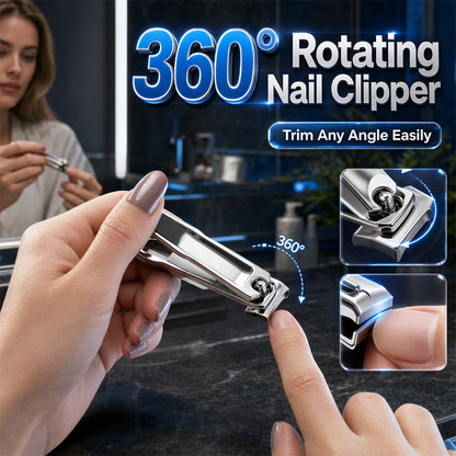 💅 50% RABATT NU! 360° roterande nagelklippare i rostfritt stål – flexibelt huvud, renare kanter & ergonomiskt grepp – perfekt för vänster- och högerhänta ✨💎