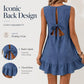👗 50% RABATT NU! Women's Casual Sleeveless Ruffle Hem Mini Dress – elegant volangfåll, A‑linje & knytning baktill – perfekt för sommarfester, semester och vardag ☀️✨