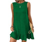 👗 50% RABATT NU! Women's Casual Sleeveless Ruffle Hem Mini Dress – elegant volangfåll, A‑linje & knytning baktill – perfekt för sommarfester, semester och vardag ☀️✨