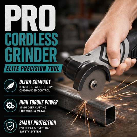 🔧 50% RABATT NU! Mini sladdlös vinkelslip – kompakt, trådlös & komplett kit – perfekt för DIY‑projekt, reparationer och trånga utrymmen ⚡🛠️