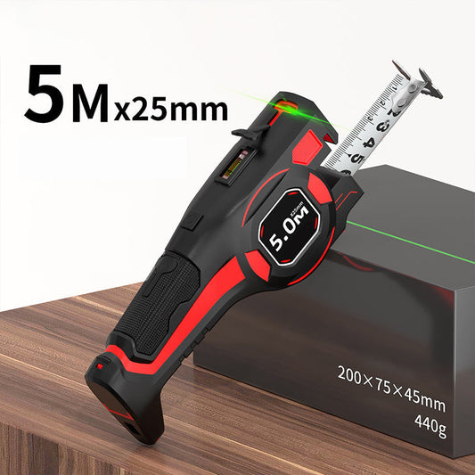 📏 50% RABATT NU! 2‑i‑1 måttband med laserguide – laser, vattenpass & automatiskt lås – perfekt för renovering, möbelmontage och DIY 🔧✨