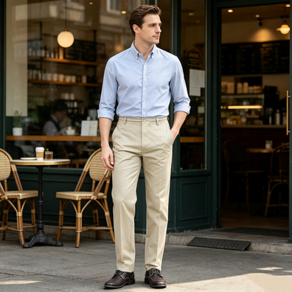 👖 50% RABATT NU! Slim‑fit herrbyxor med elastisk midja – skrynkelfria, bekväma & mångsidiga – perfekta för jobbet, resan och vardagen 💼✨