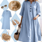 👗 50% RABATT NU! Oversized A‑Line Midi Dress with Pockets – smickrande V‑ringning, mjukt tyg & praktiska fickor – perfekt för vardag, semester och avslappnade tillfällen 🌸✨
