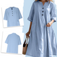👗 50% RABATT NU! Oversized A‑Line Midi Dress with Pockets – smickrande V‑ringning, mjukt tyg & praktiska fickor – perfekt för vardag, semester och avslappnade tillfällen 🌸✨