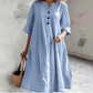 👗 50% RABATT NU! Oversized A‑Line Midi Dress with Pockets – smickrande V‑ringning, mjukt tyg & praktiska fickor – perfekt för vardag, semester och avslappnade tillfällen 🌸✨