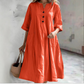 👗 50% RABATT NU! Oversized A‑Line Midi Dress with Pockets – smickrande V‑ringning, mjukt tyg & praktiska fickor – perfekt för vardag, semester och avslappnade tillfällen 🌸✨
