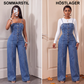 💫 50% RABATT NU! Kvinnors jeansoverall med spaghettiband och vida ben – chic, rörlig & perfekt för sommaren 👖✨