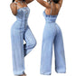 💫 50% RABATT NU! Kvinnors jeansoverall med spaghettiband och vida ben – chic, rörlig & perfekt för sommaren 👖✨