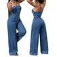 💫 50% RABATT NU! Kvinnors jeansoverall med spaghettiband och vida ben – chic, rörlig & perfekt för sommaren 👖✨