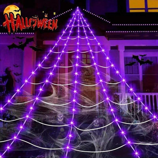 🕷️ 50% RABATT NU! Spindelnätslampa – 5 meter, batteridriven & flexibel installation – skapar magisk Halloween-stämning inomhus och utomhus 🕸️✨
